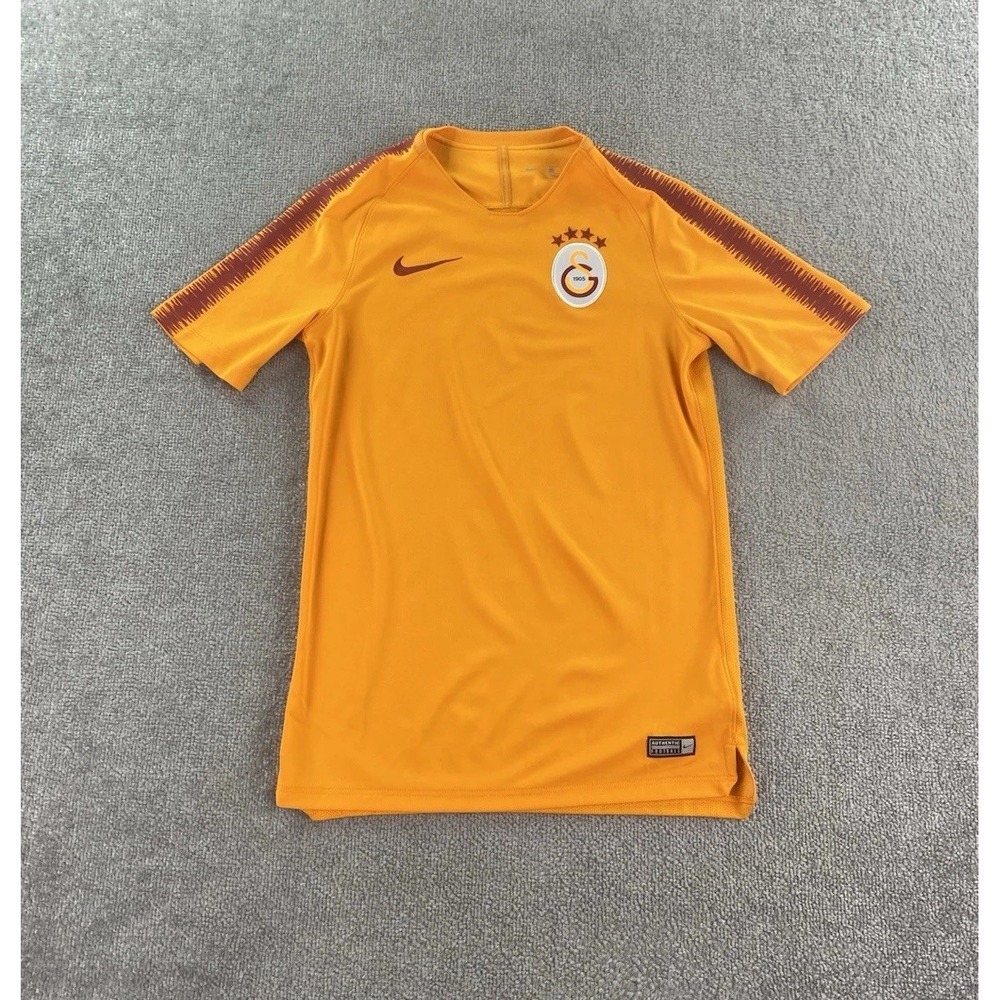Galatsaray Soccer Jersey Men Small Yellow Nike Dri Authentic Football Turkey